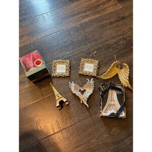 7 Piece Christmas Lot Ornaments, Foot Care Set